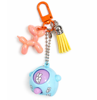Blue Purple Rock Paper Scissors Fidget Toy With Orange and Yellow Adorable Charms Raise Awareness Support Rare Chronic & Invisible Illness