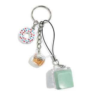 Green Audible Keyboard Clicker White Donut & Yellow Coffee Cup Fidget Sensory Toy Raise Awareness Support Rare Chronic & Invisible Illness
