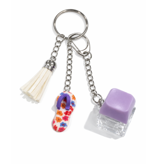 Purple Audible Keyboard Clicker White Tassel & Orange Design Flip-Flop Fidget Sensory Toy Raise Awareness Support Rare Chronic & Invisible Illness