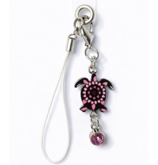 Handmade Pink & Black Turtle Phone Case Handmade Phone Lanyard & Charm Accessory Chronic Rare Invisible Illness Awareness & Support