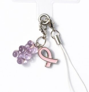 Pink Gummy Bear & Ribbon Handmade Phone Lanyard & Charm Accessory Chronic Rare Invisible Illness Awareness & Support