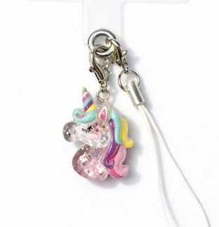 Pastel Rainbow Glittery Unicorn Charm Handmade Phone Lanyard & Charm Accessory Chronic Rare Invisible Illness Awareness & Support