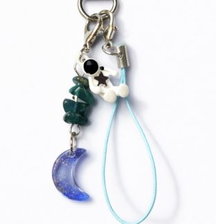 Green & Blue Astronaut Charm Handmade Phone Lanyard & Charm Accessory Chronic Rare Invisible Illness Awareness & Support