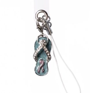 Teal Flip Flop and Purple Ribbon Charm Handmade Phone Lanyard & Charm Accessory Chronic Rare Invisible Illness Awareness & Support