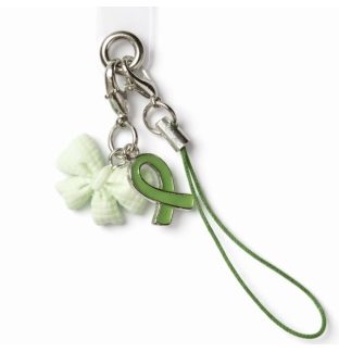 Green Ribbon & Bow Astronaut Charm Handmade Phone Lanyard & Charm Accessory Chronic Rare Invisible Illness Awareness & Support