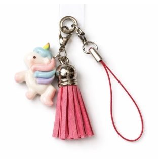 White Unicorn & Pink Tassel Charm Handmade Phone Lanyard & Charm Accessory Chronic Rare Invisible Illness Awareness & Support