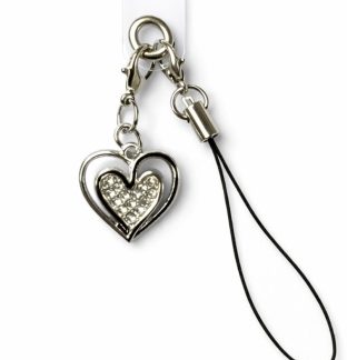 Silver Heart Charm Handmade Phone Lanyard & Charm Accessory Chronic Rare Invisible Illness Awareness & Support