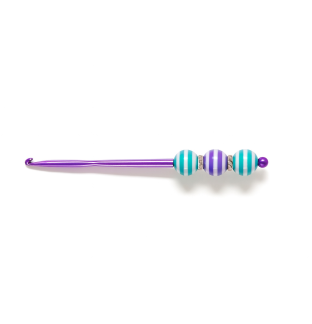 Handmade Strips Purple Teal Crochet Hook For Crafter Support Chronic, Rare & Invisible Illness Awareness