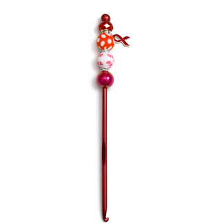 Handmade Red Polka Dot Crochet Hook For Crafter Support Chronic, Rare & Invisible Illness Awareness