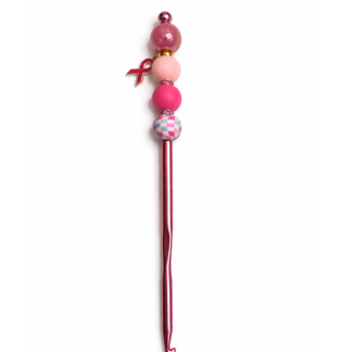 Handmade Pink Checkered Crochet Hook For Crafter Support Chronic, Rare & Invisible Illness Awareness