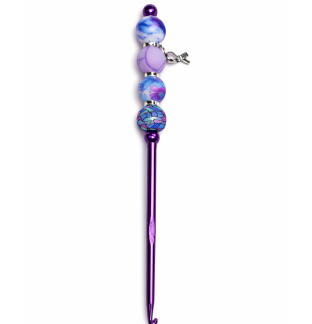 Handmade Purple & Blue Crochet Hook For Crafter Support Chronic, Rare & Invisible Illness Awareness