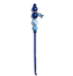 Handmade Dark Blue Crochet Hook For Crafter Support Chronic, Rare & Invisible Illness Awareness