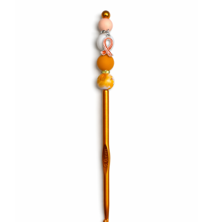 Handmade Orange Crochet Hook For Crafter Support Chronic, Rare & Invisible Illness Awareness