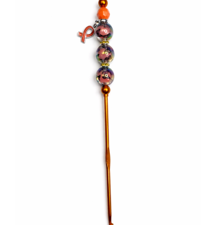 Handmade Orange Butterfly Crochet Hook For Crafter Support Chronic, Rare & Invisible Illness Awareness