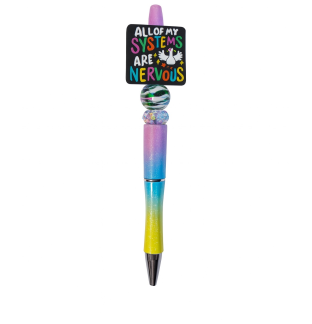 Handmade Decorative All My Systems Are Nervous Multi Colored Cute, Fun & Full of Heart Support & Awareness