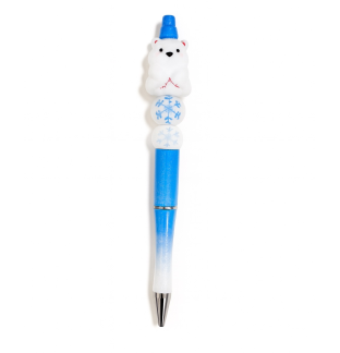 Handmade Polar Bear White Blue Cute, Fun & Full of Heart Support & Awareness