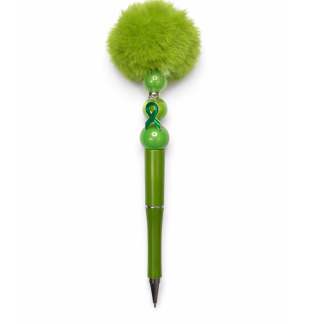 Handmade Green Pom-Pom Cute, Fun & Full of Heart Support & Awareness