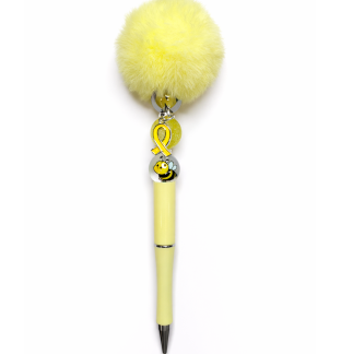 Handmade Yellow Pom-Pom Cute, Fun & Full of Heart Support & Awareness