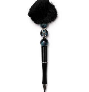 Handmade Black Pom-Pom Cute, Fun & Full of Heart Support & Awareness