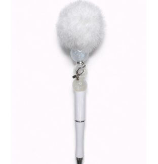Handmade White Pom-Pom Cute, Fun & Full of Heart Support & Awareness