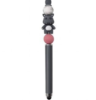 Handmade Gray Pink Hippo Stylus Cute, Fun & Full of Heart Support & Awareness Rare Chronic Illness