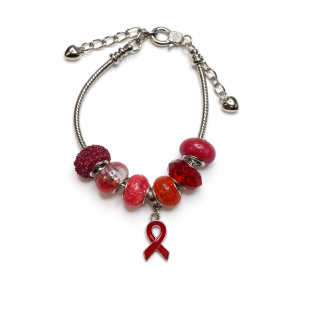 Chronic & Invisible Illness Red Ribbon Awareness Bracelet