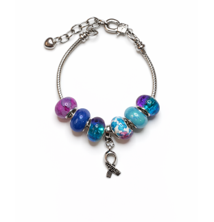 Chronic & Invisible Illness Purple & Blue Ribbon Mental Health Awareness Bracelet