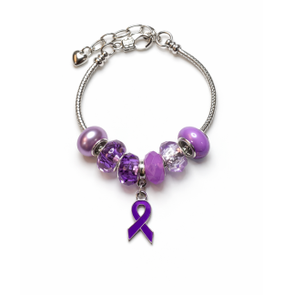 Chronic & Invisible Illness Purple Ribbon Mental Health Awareness Bracelet