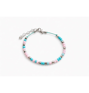 “I Am a Unicorn” Light Blue & Pink Morse Code Bracelet – Rare Disease, Chronic & Invisible Illness Awareness Jewelry