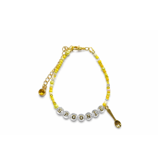 Yellow Spoonie Bracelet with Spoon Charm – Chronic Illness & Rare and Invisible Disabilities Awareness Jewelry