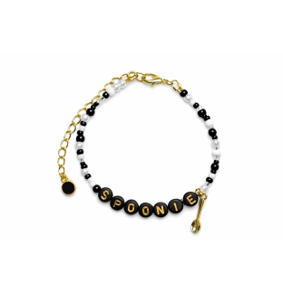 Black Spoonie Bracelet with Spoon Charm – Chronic Illness & Rare and Invisible Disabilities Awareness Jewelry