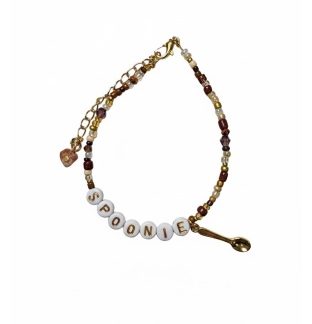 Brown Spoonie Bracelet with Spoon Charm – Chronic Illness & Rare and Invisible Disabilities Awareness Jewelry