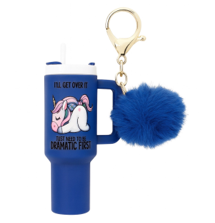 I Will Get Over It Just Need To Be Dramatic First Blue Mini Tumbler Keychain Pill Holder Purse & Bag Accessory Support & Spread Awareness
