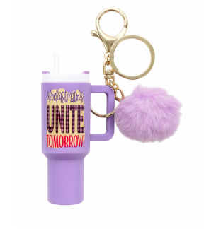 Procrastinators Unite Tomorrow Purple Mini Tumbler Keychain Pill Holder Purse & Bag Accessory Support & Spread Awareness