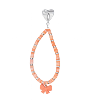 Handmade Orange Beaded Phone Strap Bag Zipper Accessory Chronic Rare Invisible Illness Support & Awareness