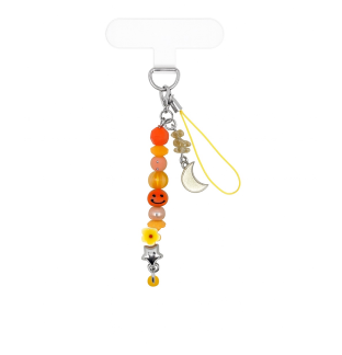 Handmade Orange Yellow Beaded Phone Strap Bag Zipper Accessory Chronic Rare Invisible Illness Support & Awareness