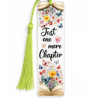 Handmade Green Tassel Acrylic Just One More Chapter Bookmark Supporting Rare Invisible & Chronic Illness Awareness