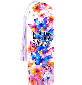 Handmade Purple Tassel Each Day Is A New Start Believe Acrylic Bookmark Supporting Rare Invisible & Chronic Illness Awareness