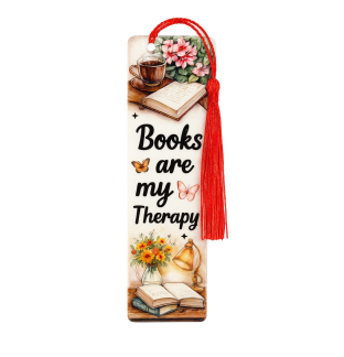 Handmade Red Tassel Books Are My Therapy Acrylic Bookmark Supporting Rare Invisible & Chronic Illness Awareness