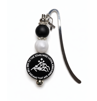 Handmade To The Stars Who Listen Black White Metal Bookmark Supporting Rare Invisible & Chronic Illness Awareness