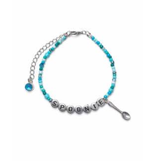 Teal Spoonie Bracelet with Spoon Charm – Chronic Illness & Rare and Invisible Disabilities Awareness Jewelry