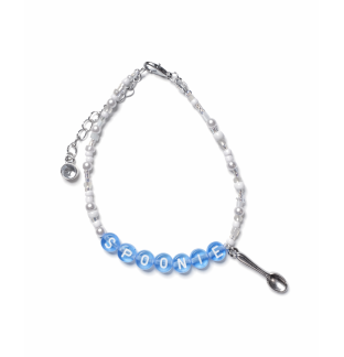 Light Blue Gray Spoonie Bracelet with Spoon Charm – Chronic Illness & Rare and Invisible Disabilities Awareness Jewelry