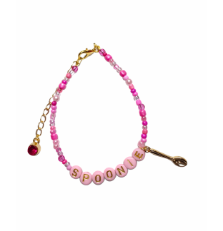 Pink Spoonie Bracelet with Spoon Charm – Chronic Illness & Rare and Invisible Disabilities Awareness Jewelry