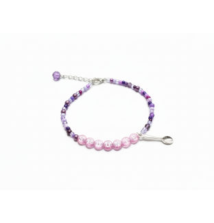 Pink & Purple Spoonie Bracelet with Spoon Charm – Chronic Illness & Rare and Invisible Disabilities Awareness Jewelry