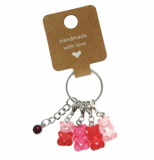 Handmade Red & Pink Gummy Bear Stitch Markers Supporting & Spreading Awareness Chronic Invisible Rare Disease