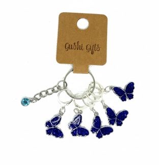 Handmade Blue Butterfly Awareness Stitch Markers Supporting & Spreading Awareness Chronic Rare Disease