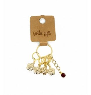 Handmade Gold Flowers w/Clear Stone Awareness Stitch Markers Supporting & Spreading Awareness Chronic Rare Disease