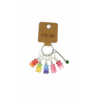 Handmade Frosted Gummy Bear Stitch Markers Supporting & Spreading Awareness Chronic Rare & Invisible Disease Dual Colored Ribbon