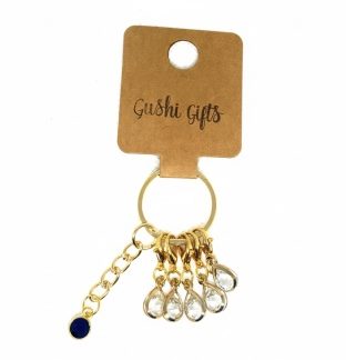 Handmade Gold Raindrops w/Stone Stitch Markers Supporting & Spreading Awareness Chronic Rare & Invisible Disease Awareness