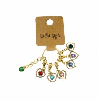 Handmade Heart Stitch Markers w/ Multicolored Stones Supporting & Spreading Awareness Chronic Rare & Invisible Disease Awareness